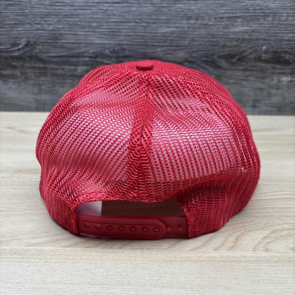 Vintage Cincinnati Reds Hat Cap Snap Back Mens Red MLB Baseball Trucker 90s - Picture 5 of 10